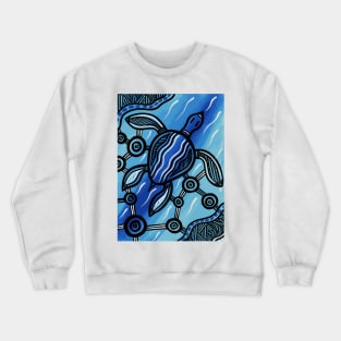 Aboriginal Art - Turtle 3 Crewneck Sweatshirt